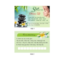 In thẻ liệu trình spa tại Hà Nội Giá Rẻ, Uy Tín