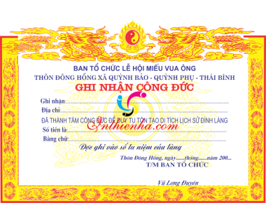 In phiếu công đức đình, chùa đẹp giá rẻ lấy ngay tại Hà Nội