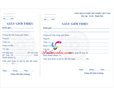In giấy giới thiệu giá rẻ lấy ngay tại Hà Nội