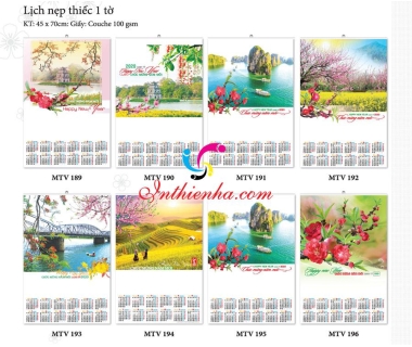 In Lịch Nẹp thiếc 1 tờ, 5 tờ tết 2022 giá rẻ lấy ngay