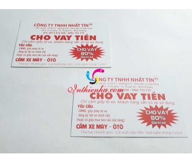 Mẫu card visit cầm đồ, cho vay tín dụng tiêu dùng in nhiều nhất