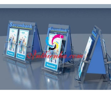 Làm kệ mica đựng tờ rơi, brochue, tài liệu tại Hà Nội