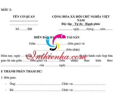 Mẫu biên bản bàn giao tài sản mới nhất 2021