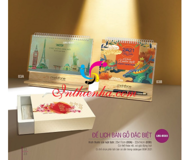 Mẫu lịch bàn đế gỗ cao cấp đẹp 2022 được doanh nhân ưa chuộng
