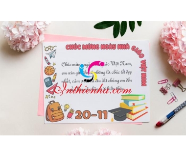 In thiệp chúc mừng ngày nhà giáo Việt Nam 20-11 lấy ngay / Thiết kế miễn phí