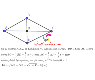 Công thức – cách tính đường chéo hình thoi [Kèm bài ví dụ]