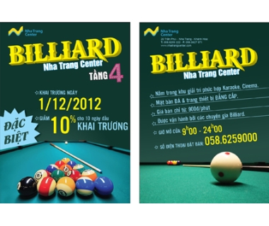 Mẫu tờ rơi quảng cáo clb Billard đẹp độc đáo ấn tượng Hút Khách
