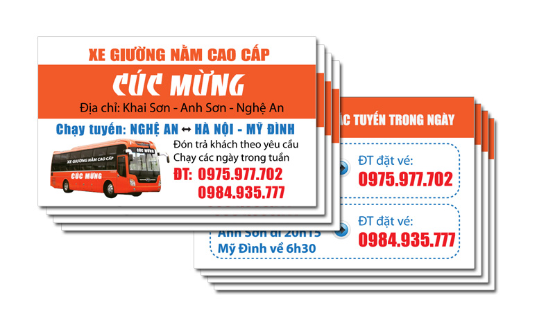 in card nhà xe