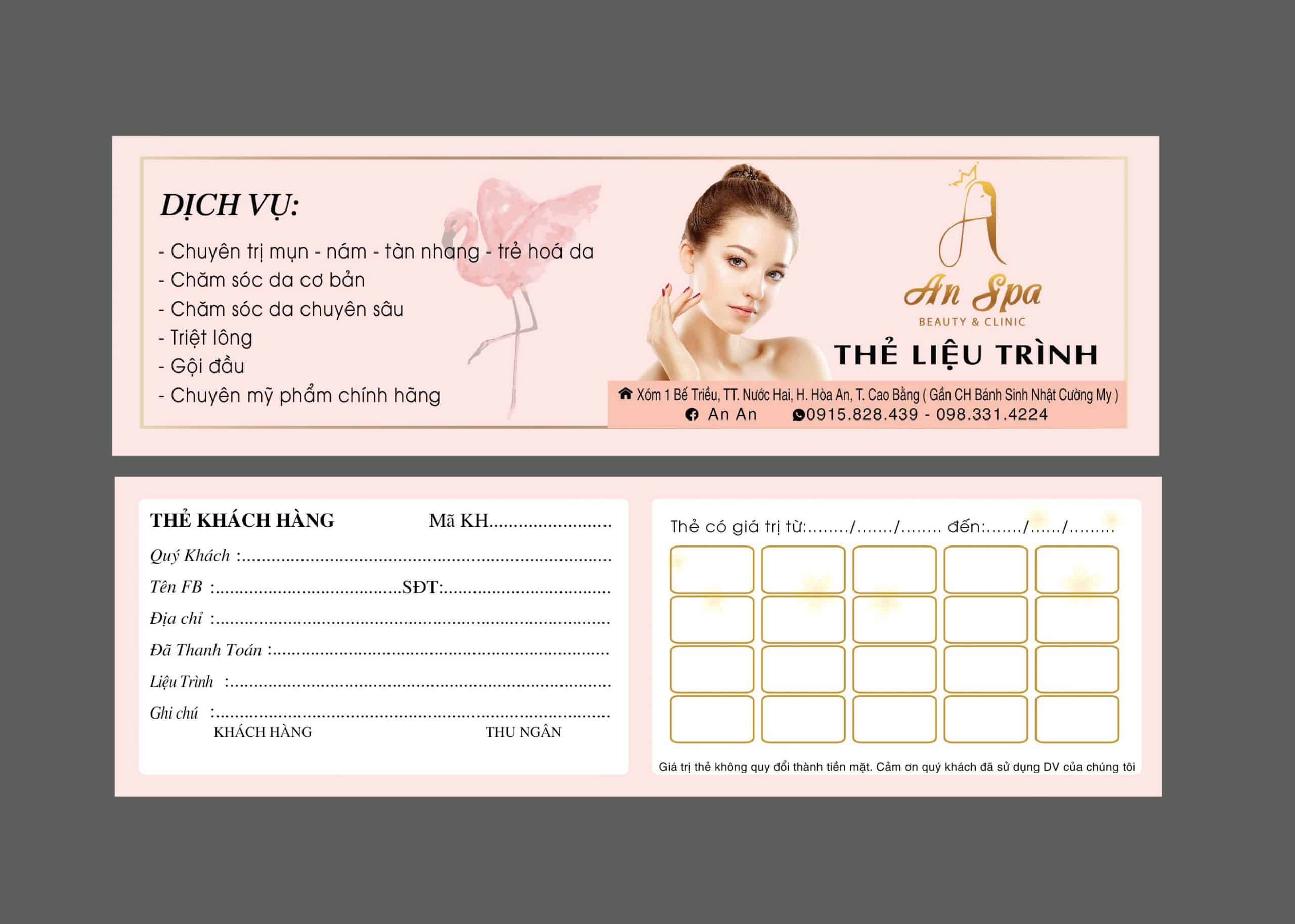 in card ngành spa thẩm mỹ