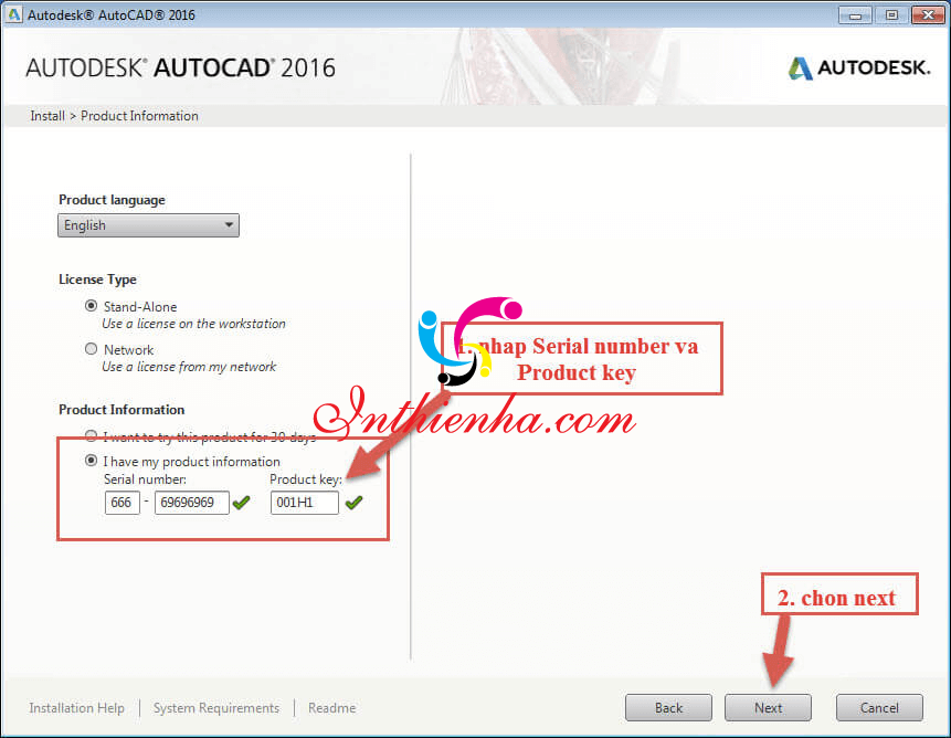serial number autocad 2016